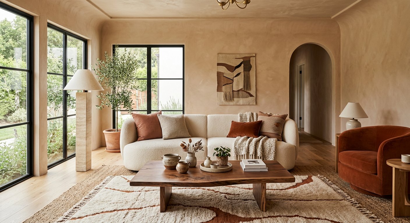 Warm minimalism interior design trends 2026